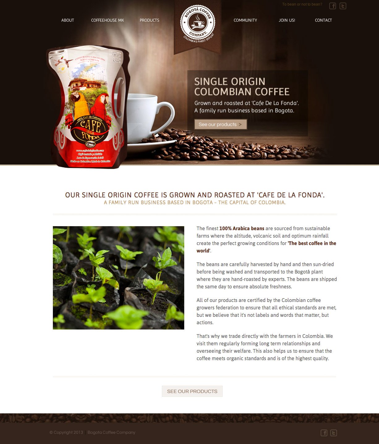 Bogota Coffee Website Design