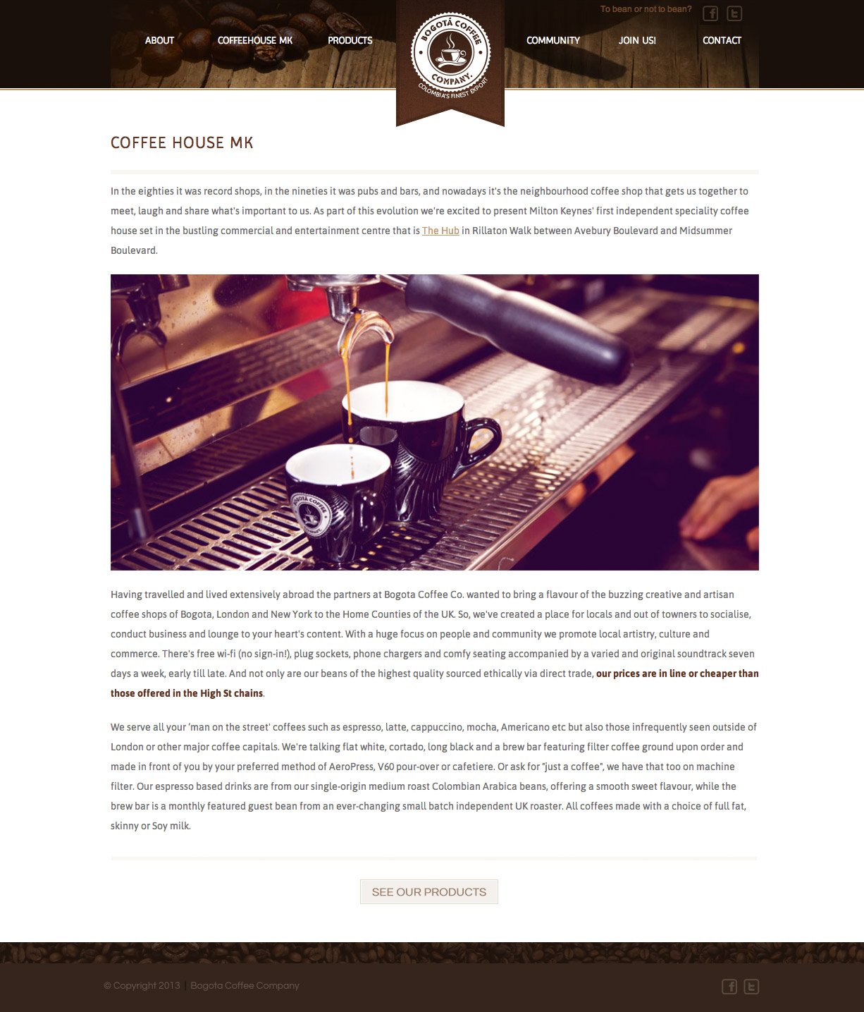 Bogota Coffee Website Design